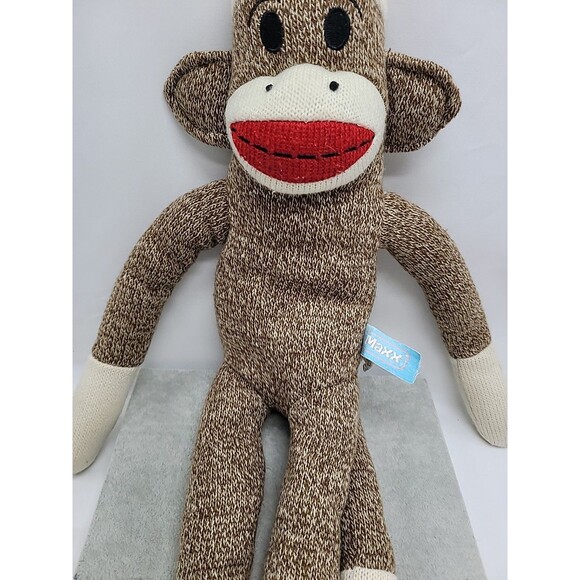 MAXX SOCK MONKEY Street Players 18" Brown Stuffed Animal Plush Toy 2010 - Picture 3 of 16